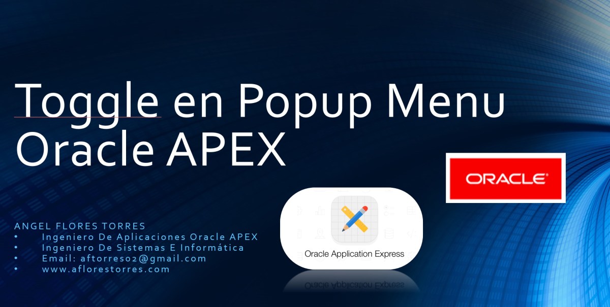 Toggle en Popup Menu en Oracle APEX