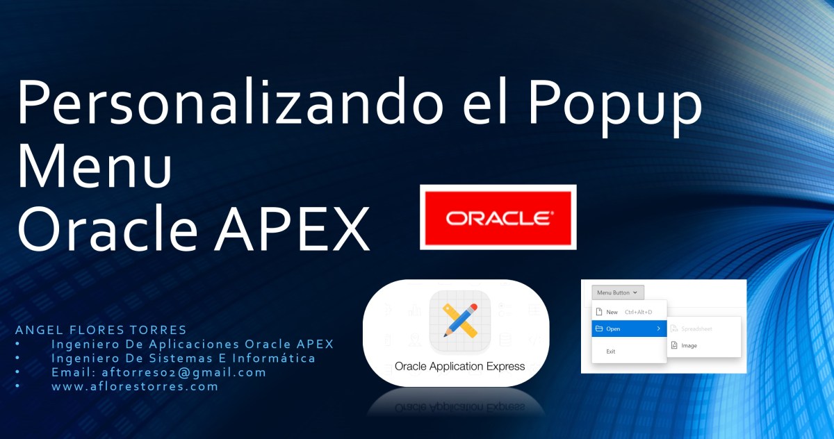 Personalizando el Popup Menu – Oracle APEX